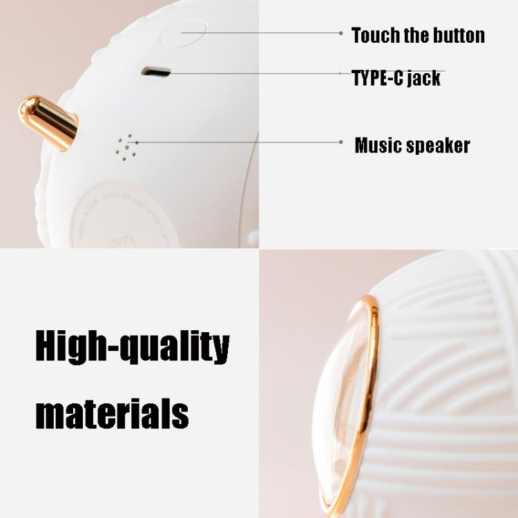 Silicone Night Light Cat Wool Ball Music Light USB Bedroom Bedside Lamp(White)