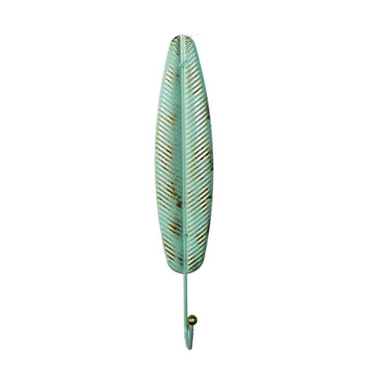 2 PCS Peacock Feather Metal Hook Kitchen Bathroom Coat And Hat Entrance Key Hook, Colour: Green B