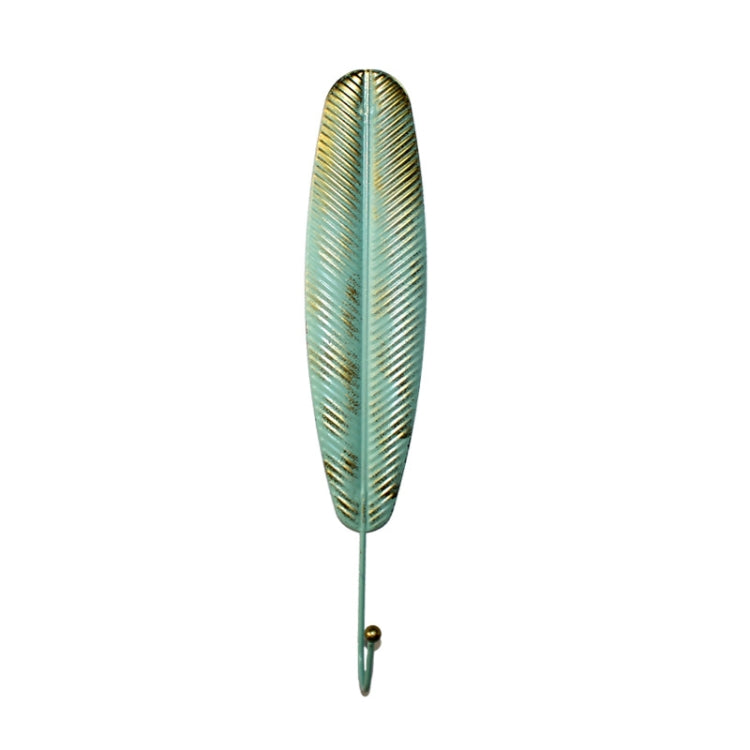 2 PCS Peacock Feather Metal Hook Kitchen Bathroom Coat And Hat Entrance Key Hook, Colour: Green C