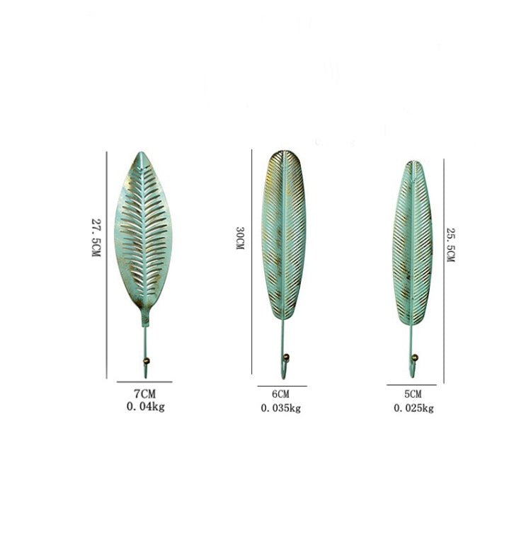 2 PCS Peacock Feather Metal Hook Kitchen Bathroom Coat And Hat Entrance Key Hook, Colour: Green C