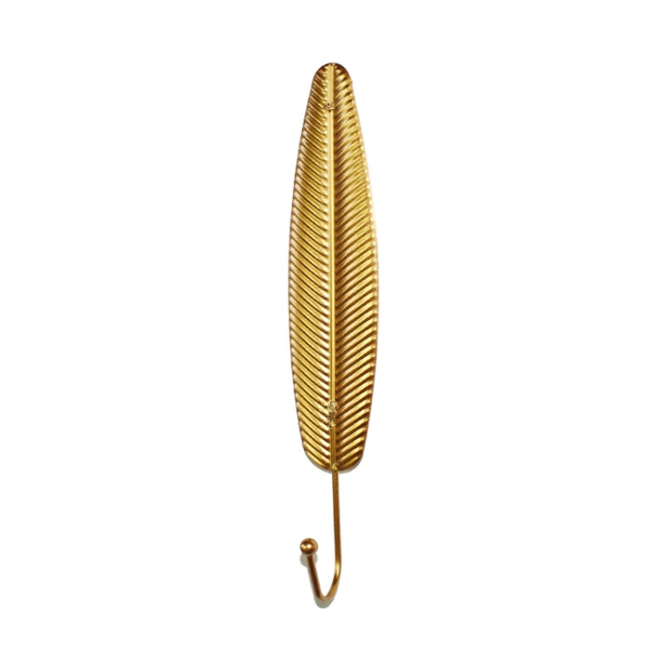 2 PCS Peacock Feather Metal Hook Kitchen Bathroom Coat And Hat Entrance Key Hook, Colour: Golden B