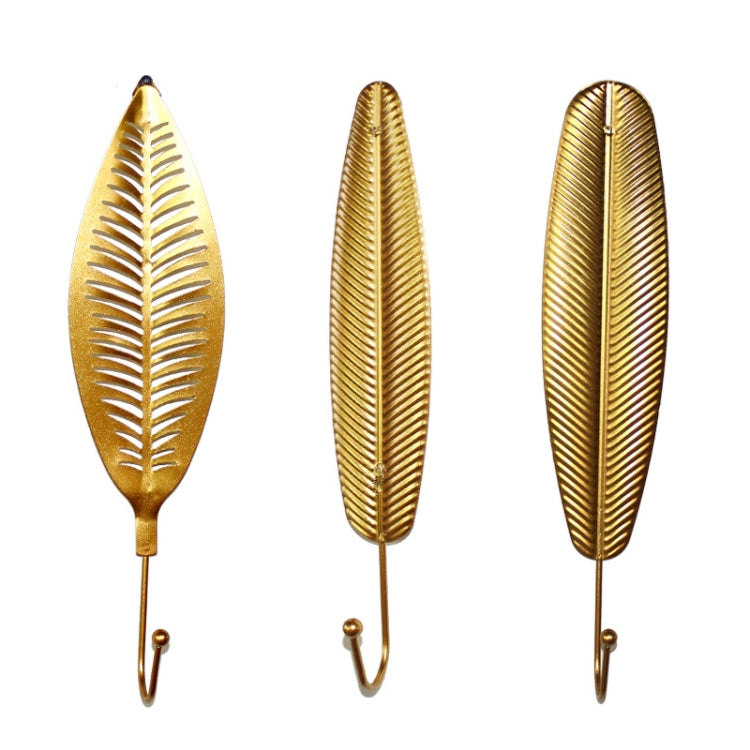 2 PCS Peacock Feather Metal Hook Kitchen Bathroom Coat And Hat Entrance Key Hook, Colour: Golden C