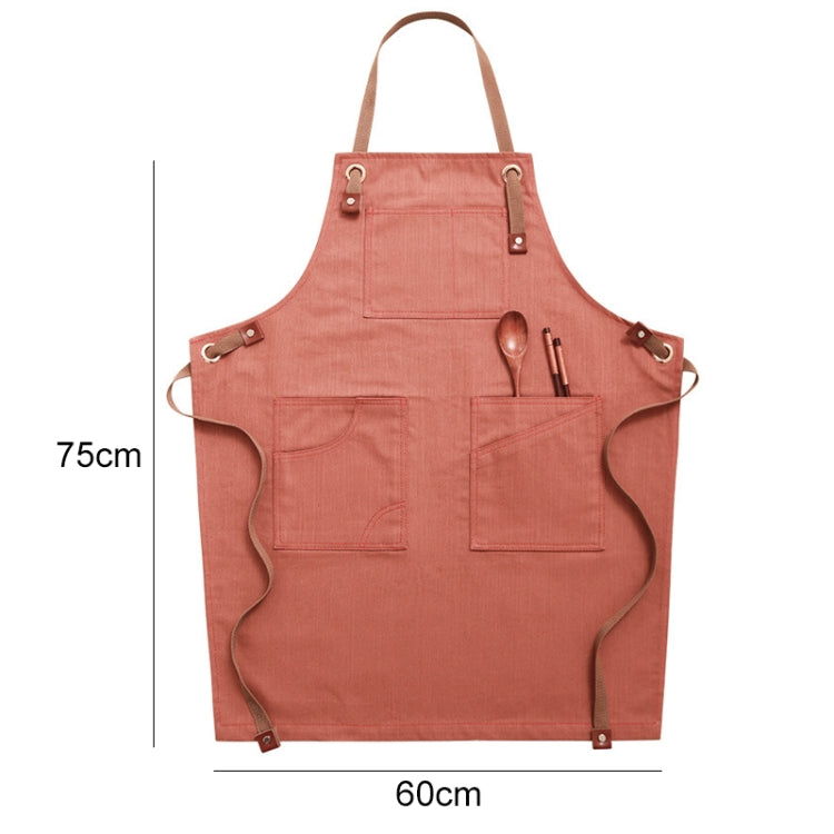 Household Denim Apron Barista Floral Tea Shop Barber Work Clothes, Specification: Adult Version