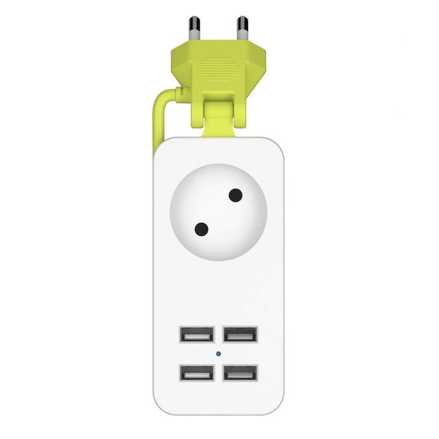 Power Strip 1/2 EU Plug 4 USB Port 1200W 250V 1.5m Cable Wall Portable Multiple Socket EU Plug Outlets