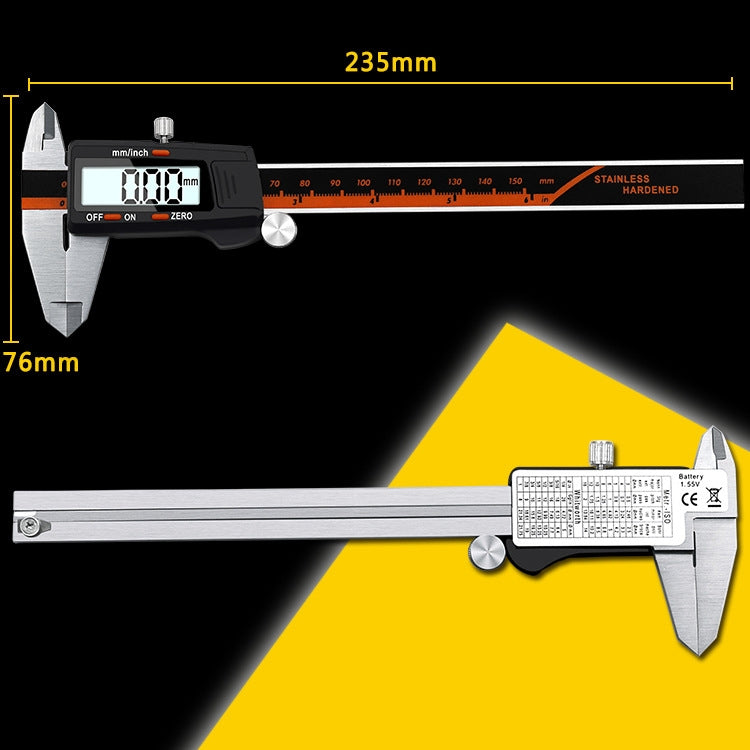 0-150mm Plastic Meter Stainless Steel Body Digital Display Electronic High-Precision Vernier Caliper, Specification: 2 Units of mm/inch