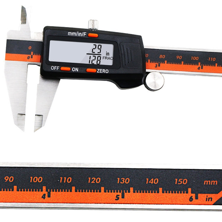 0-150mm Plastic Meter Stainless Steel Body Digital Display Electronic High-Precision Vernier Caliper, Specification: 3 Units of mm/in/f