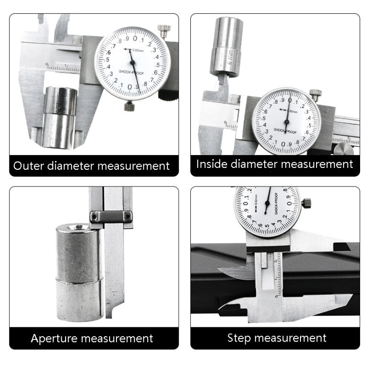 0-150mm Shockproof Depth Caliper Measuring Tool Vernier Caliper With Watch