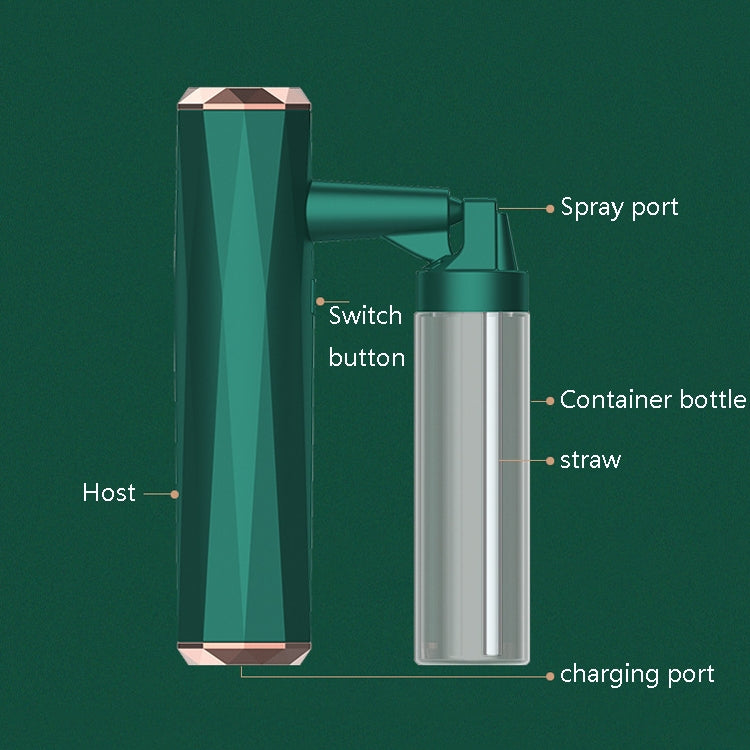 Household Portable Handheld Nano Spray Instrument High Pressure Atomizing Humidifier(Dark Green)