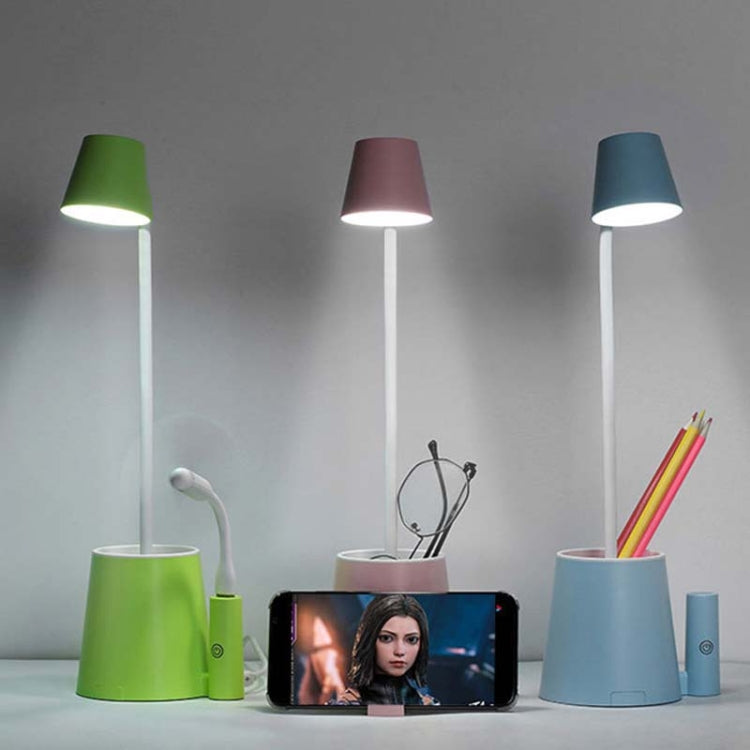 XA-08 Home Office Multifunctional USB Night Reading Eye Protection LED Desk Lamp(Pink)