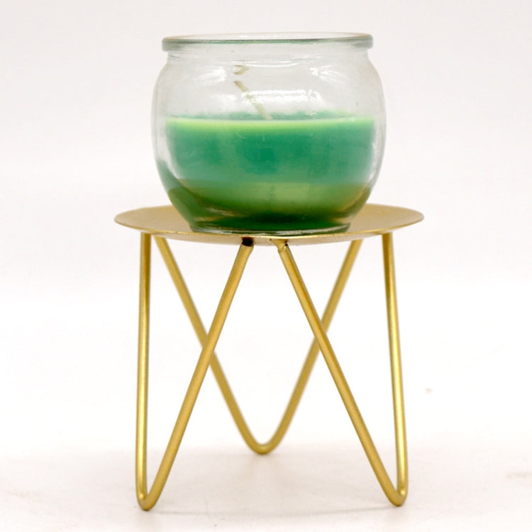 3 PCS Hollow Household Candle Cups Iron Candle Holders Luxury Creative Home Decorations, Colour: B Gold