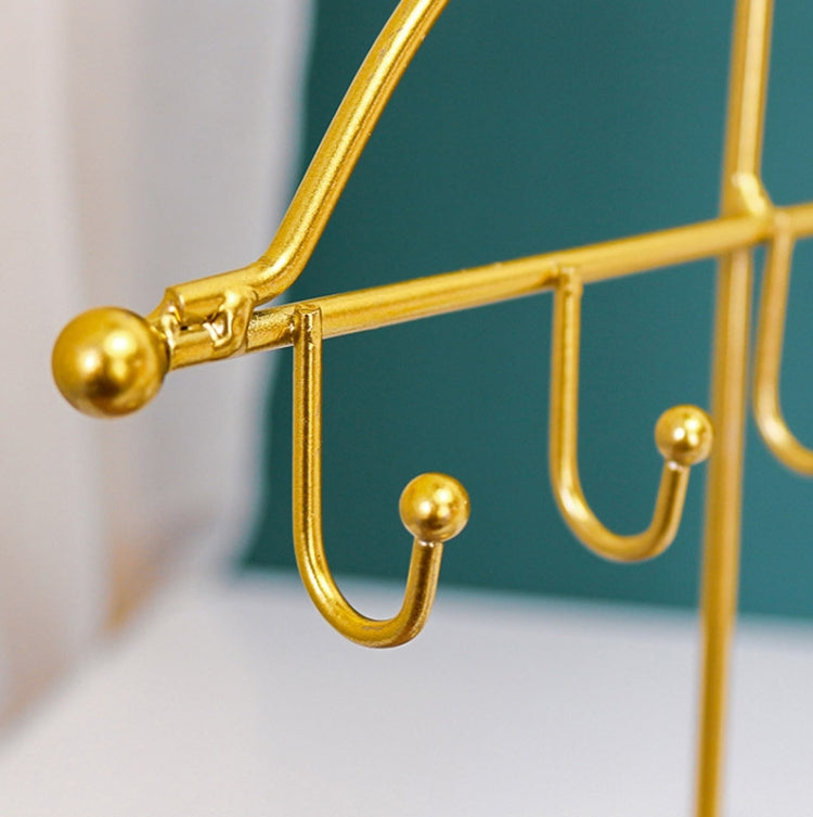 2 PCS Metal Hook Jewelry Stand Desktop Jewelry Glasses Ring Storage Display Stand