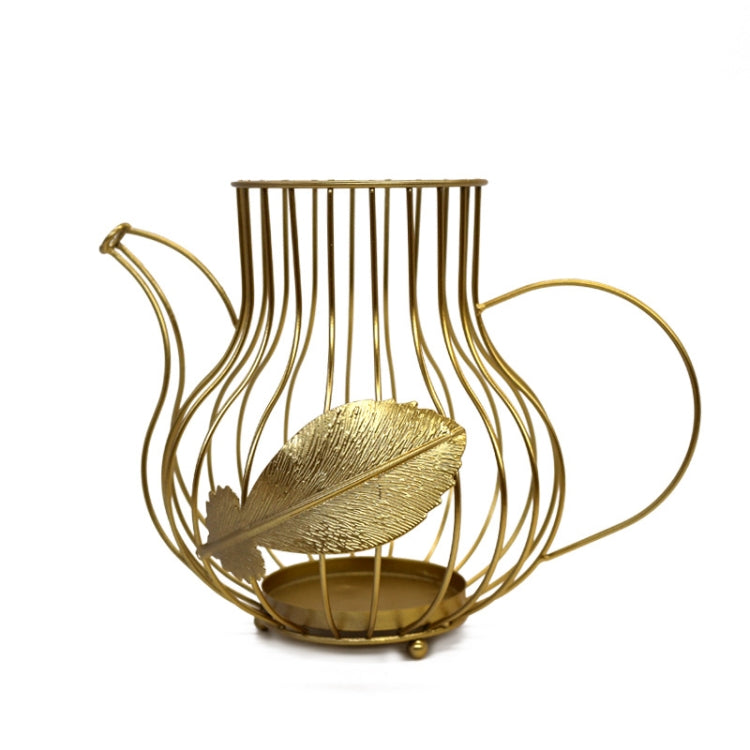 Creative Iron Candle Holder Romantic Dining Table Home Decoration Ornaments, Colour: A Gold Large