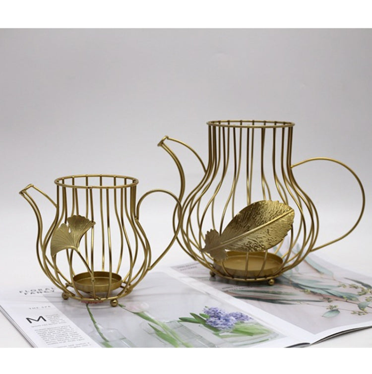 Creative Iron Candle Holder Romantic Dining Table Home Decoration Ornaments, Colour: A Gold Large