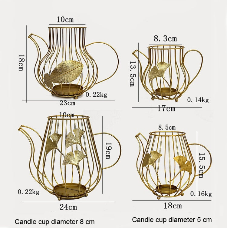 Creative Iron Candle Holder Romantic Dining Table Home Decoration Ornaments, Colour: A Gold Large