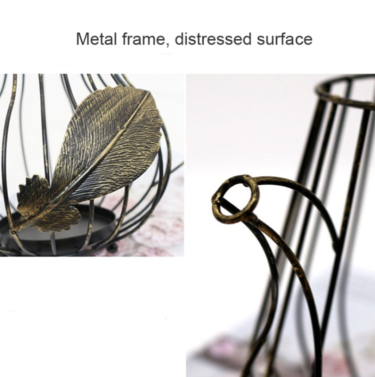Creative Iron Candle Holder Romantic Dining Table Home Decoration Ornaments, Colour: A Gold Large