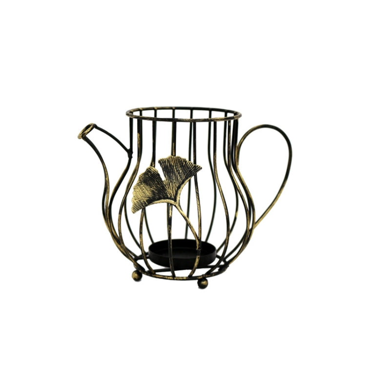 Creative Iron Candle Holder Romantic Dining Table Home Decoration Ornaments, Colour: A Black Small