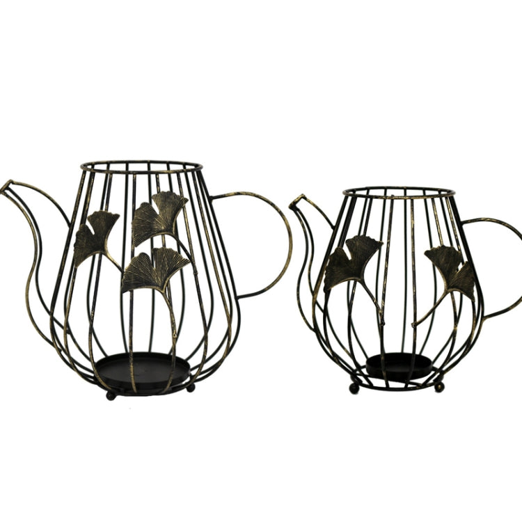 Creative Iron Candle Holder Romantic Dining Table Home Decoration Ornaments, Colour: B Black Large