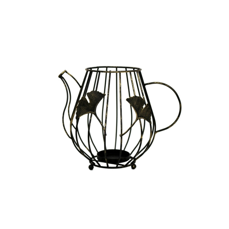 Creative Iron Candle Holder Romantic Dining Table Home Decoration Ornaments, Colour: B Black Small