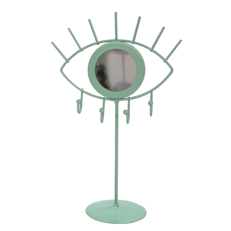 2 PCS Simple And Modern Wrought Iron Geometric Jewelry Stand Earrings Necklaces Display Stand, Colour: A Green