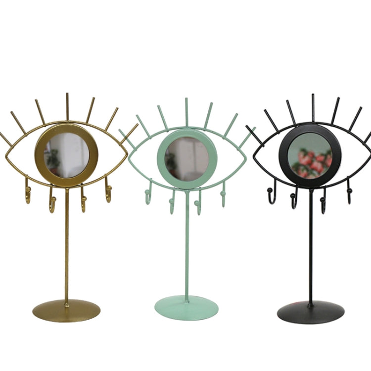 2 PCS Simple And Modern Wrought Iron Geometric Jewelry Stand Earrings Necklaces Display Stand, Colour: A Green