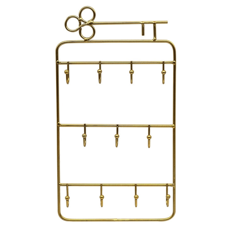 2 PCS Simple And Modern Wrought Iron Geometric Jewelry Stand Earrings Necklaces Display Stand, Colour: B Gold