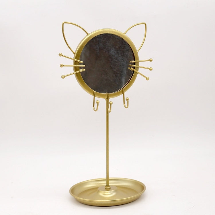 2 PCS Simple And Modern Wrought Iron Geometric Jewelry Stand Earrings Necklaces Display Stand, Colour: Cat