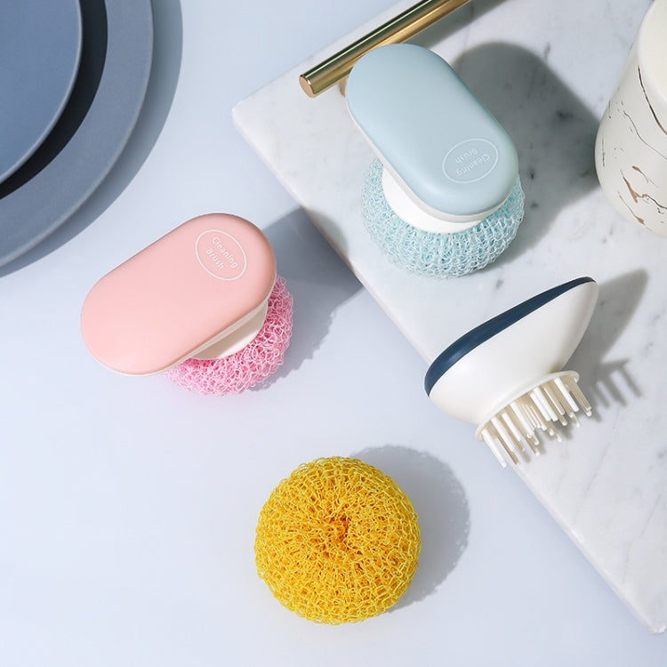 4 Sets Kitchen Does Not Drop Wire Nano Cleaning Ball Household Cleaning Brush Can Replace Steel Ball, Colour: Green Replacement x2