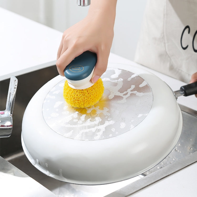 4 Sets Kitchen Does Not Drop Wire Nano Cleaning Ball Household Cleaning Brush Can Replace Steel Ball, Colour: Green Replacement x2