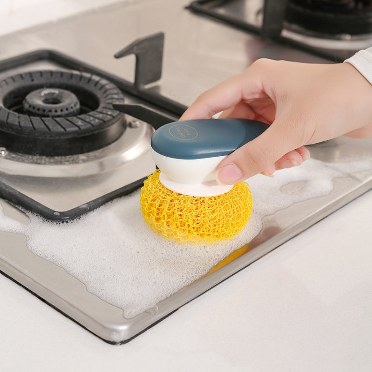 4 Sets Kitchen Does Not Drop Wire Nano Cleaning Ball Household Cleaning Brush Can Replace Steel Ball, Colour: Green Replacement x2