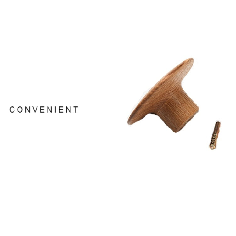 Solid Wood Mushroom Coat Hook Bedroom Porch Door Coat Hook , Size: M