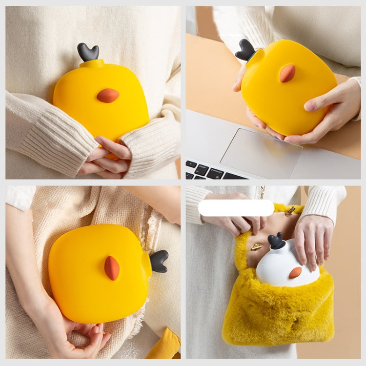 Silicone Hand Warmer Explosion-Proof & Leak-Proof Warm Water Bag(White Tangerine)