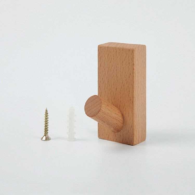 2 PCS Solid Wood Punch-Free Entrance Behind The Door On The Wall Sticky Hook Clothes Hook Black Walnut