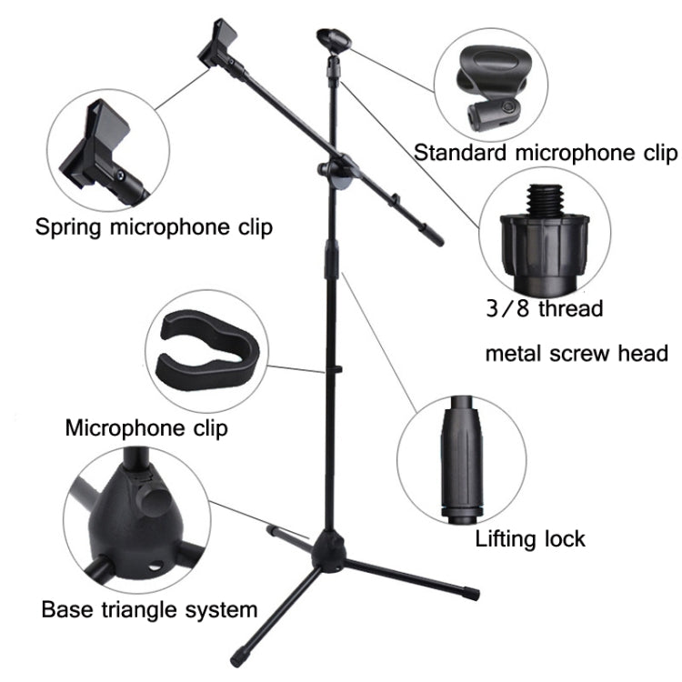 ML01  Live Microphone Lift Stand Floor Microphone Stand Stage Performance Vertical Tripod