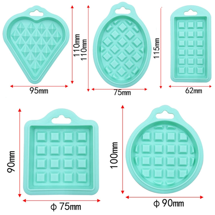 2 Sets Food Grade Silicone Waffle Mold Kitchen Cake Set Baking Supplies