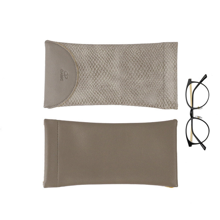 3 PCS Snake Print PU Elastic Leather Sunglasses Bag  Myopia And Presbyopic Glasses Bag