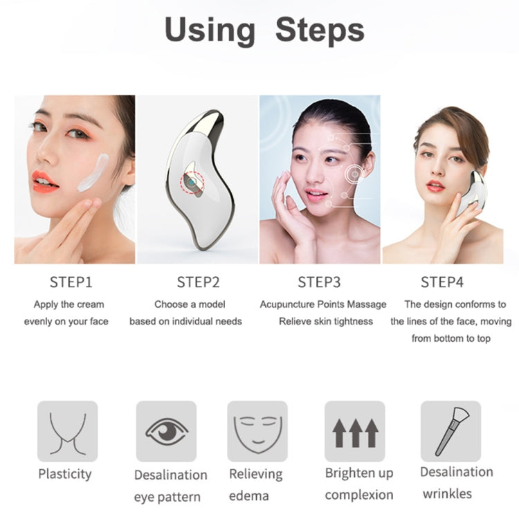 GSY001 Electric Scraping Instrument for Face Dredging Meridian and Tendon Pulling Beauty Instrument(White)