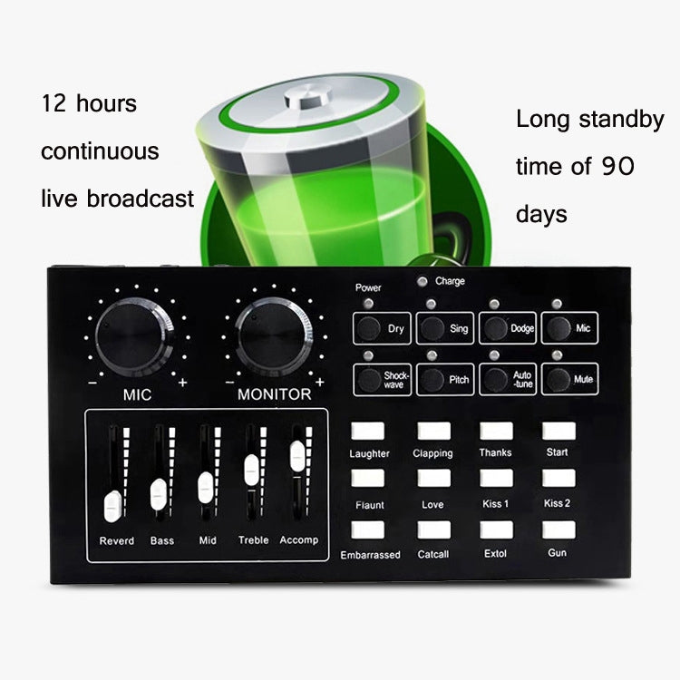 i10 Mobile Phone Live Singing Sound Card Microphone