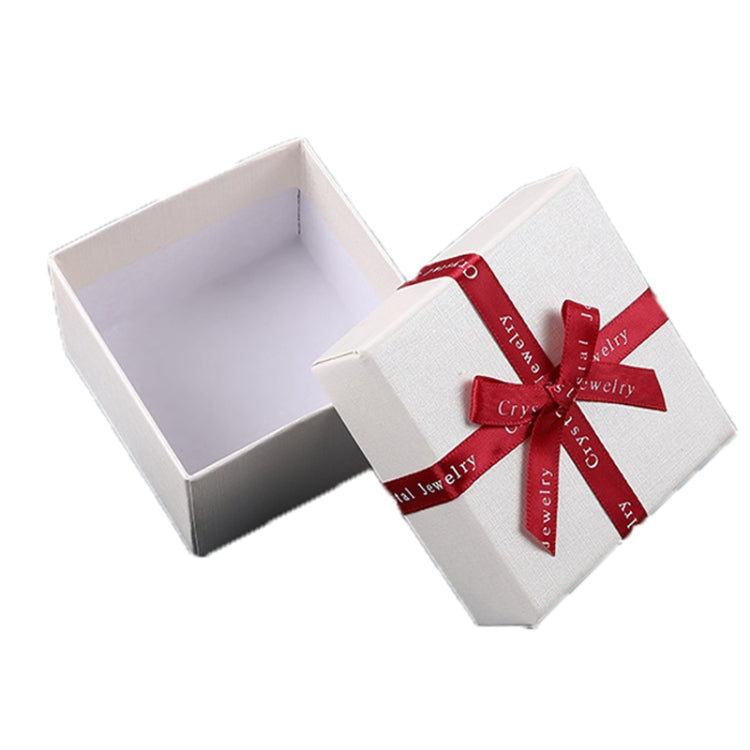 10 PCS Bowknot Jewelry Gift Box Square Jewelry Paper Packaging Box, Specification: 8x8x3.5cm
