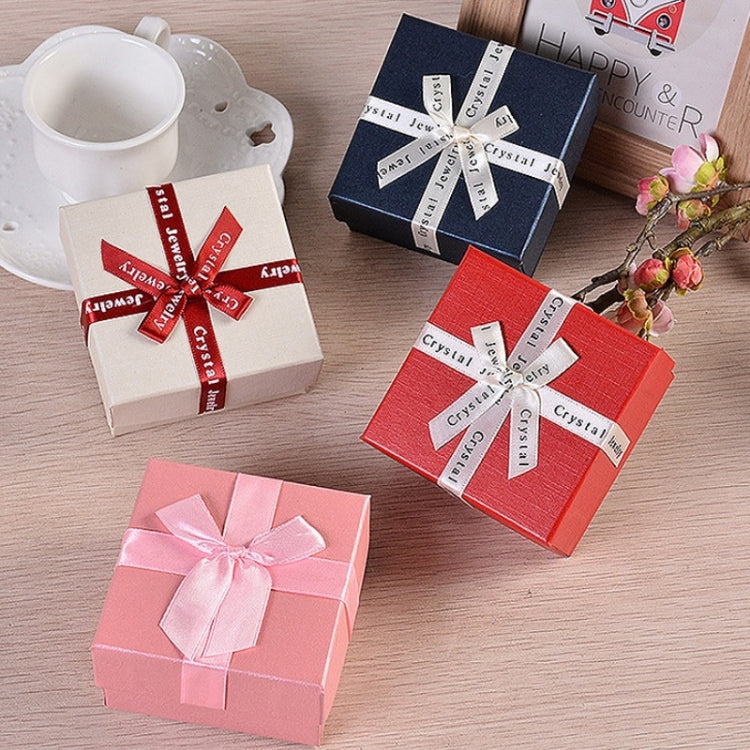 10 PCS Bowknot Jewelry Gift Box Square Jewelry Paper Packaging Box, Specification: 8x8x3.5cm