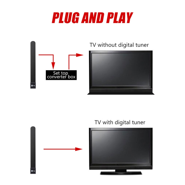 TV Signal Amplifier Detachable 1080P Indoor Digital Antenna Booster High Performance Full HD