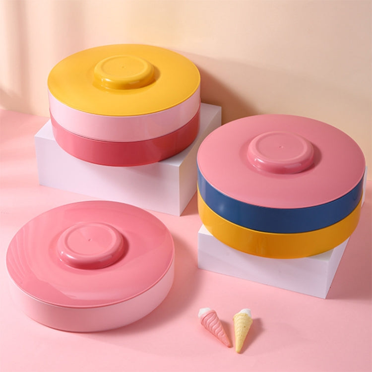 Plastic Fruit Tray With Lid Living Room Household Dried Fruit Box, Specification: Two Layer (Red Yellow&Blue)