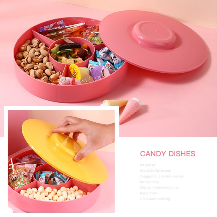 Plastic Fruit Tray With Lid Living Room Household Dried Fruit Box, Specification: Two Layer (Red Yellow&Blue)