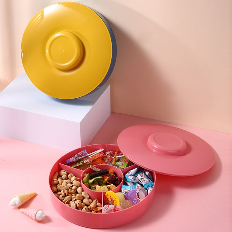 Plastic Fruit Tray With Lid Living Room Household Dried Fruit Box, Specification: Two Layer (Red Yellow&Blue)