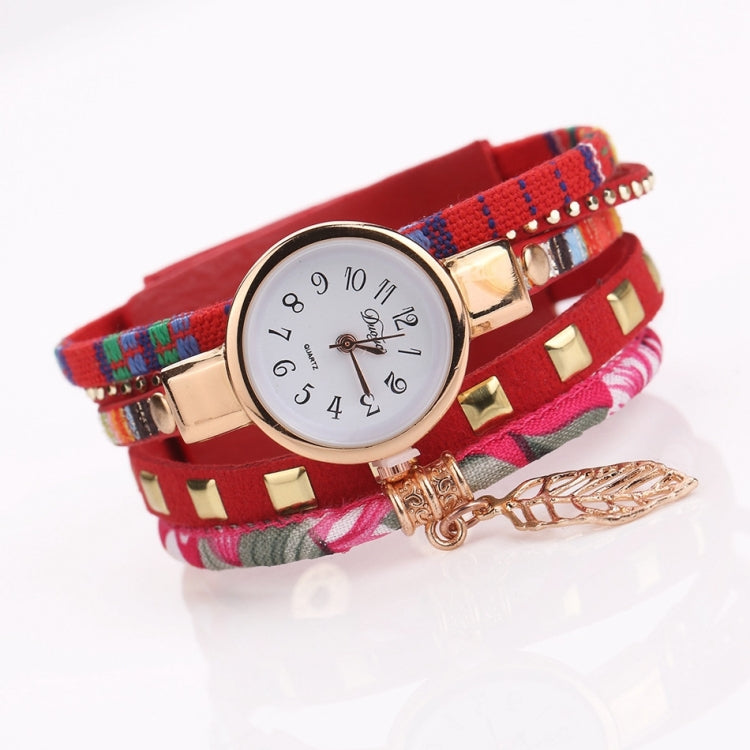 Ladies Quartz Bracelet Watch with Leaf Shape Pendant
