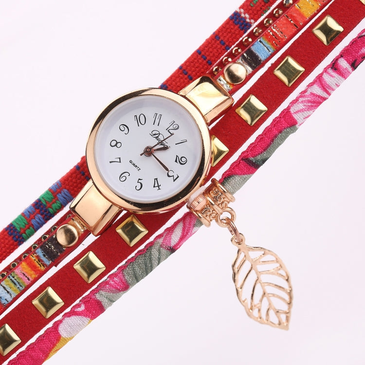 Ladies Quartz Bracelet Watch with Leaf Shape Pendant
