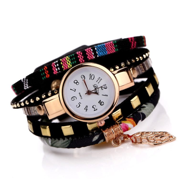 Ladies Quartz Bracelet Watch with Leaf Shape Pendant
