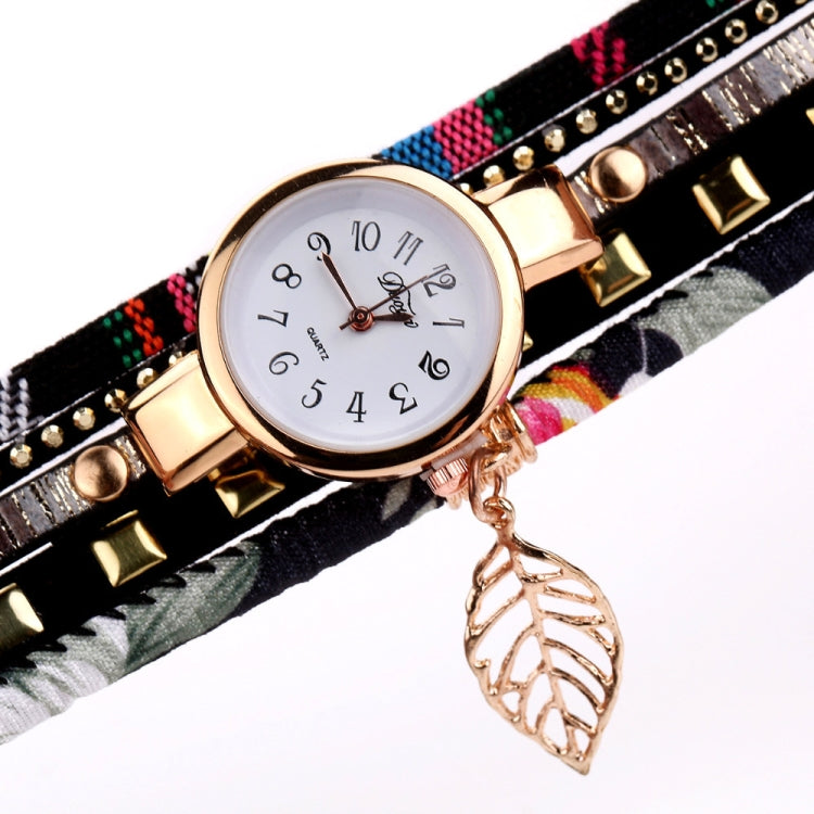 Ladies Quartz Bracelet Watch with Leaf Shape Pendant