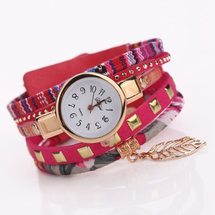 Ladies Quartz Bracelet Watch with Leaf Shape Pendant