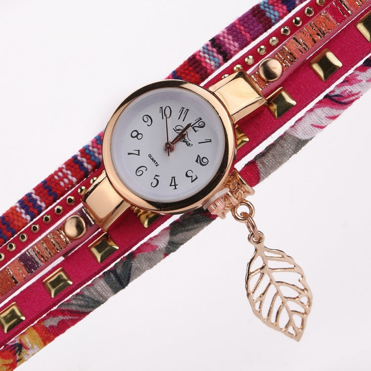 Ladies Quartz Bracelet Watch with Leaf Shape Pendant