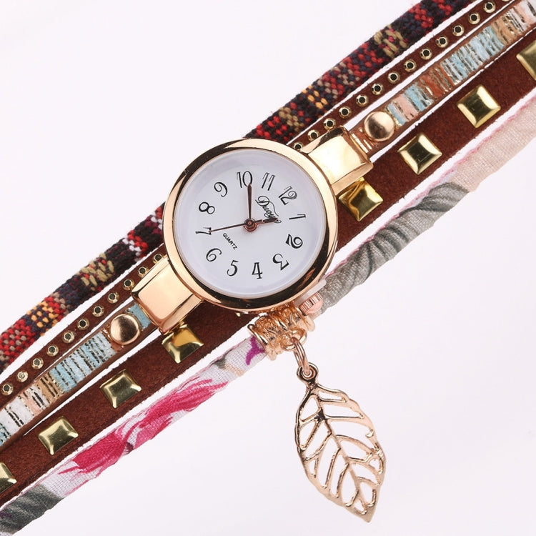 Ladies Quartz Bracelet Watch with Leaf Shape Pendant